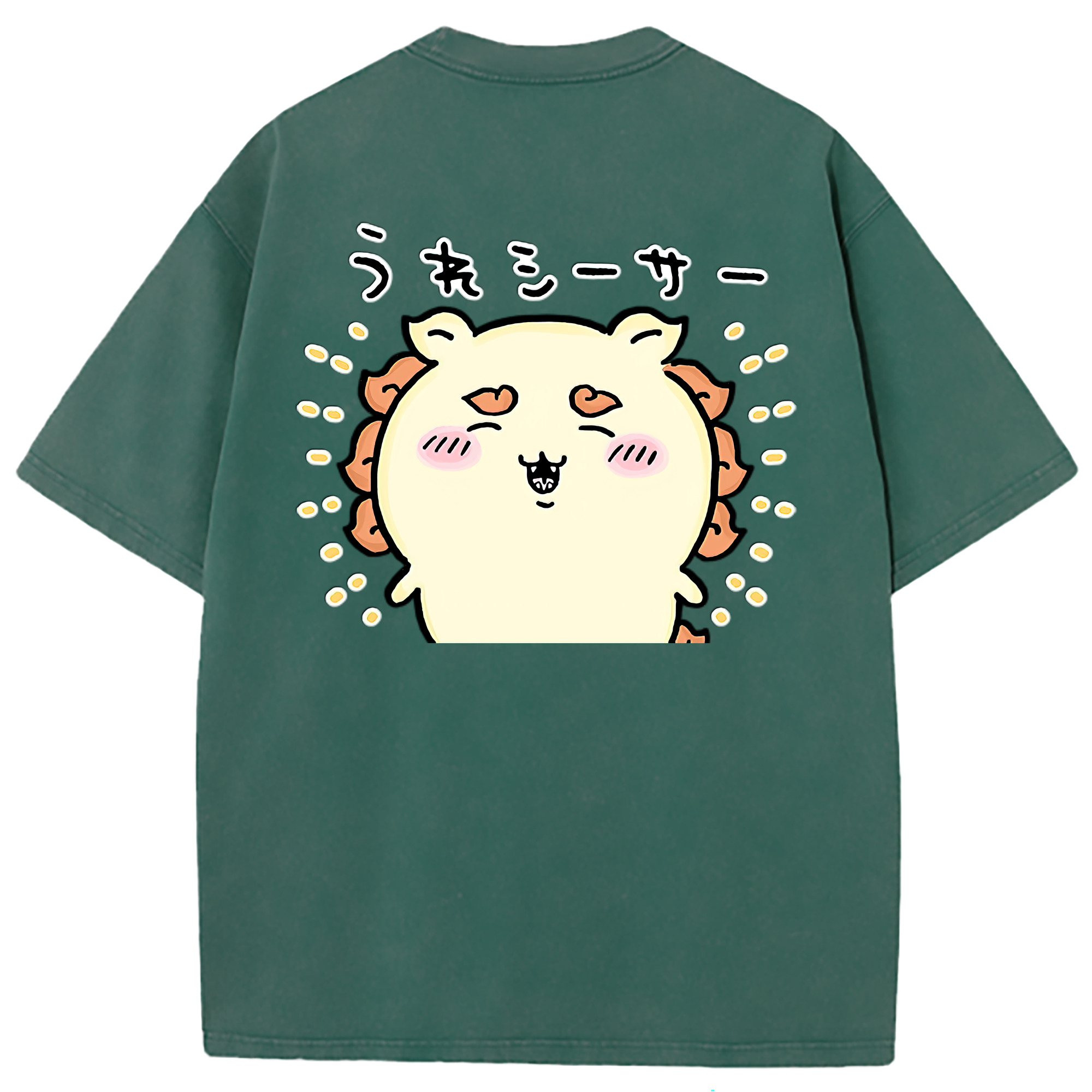 （画像用） ちいかわ シーサー Chii-kawa Shisa 綿100% ヴィンテージ風 半袖Tシャツ（背面プリント）